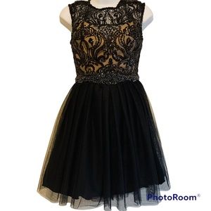 Say Yes To The Dress Junior Black backless mini prom homecoming party dress